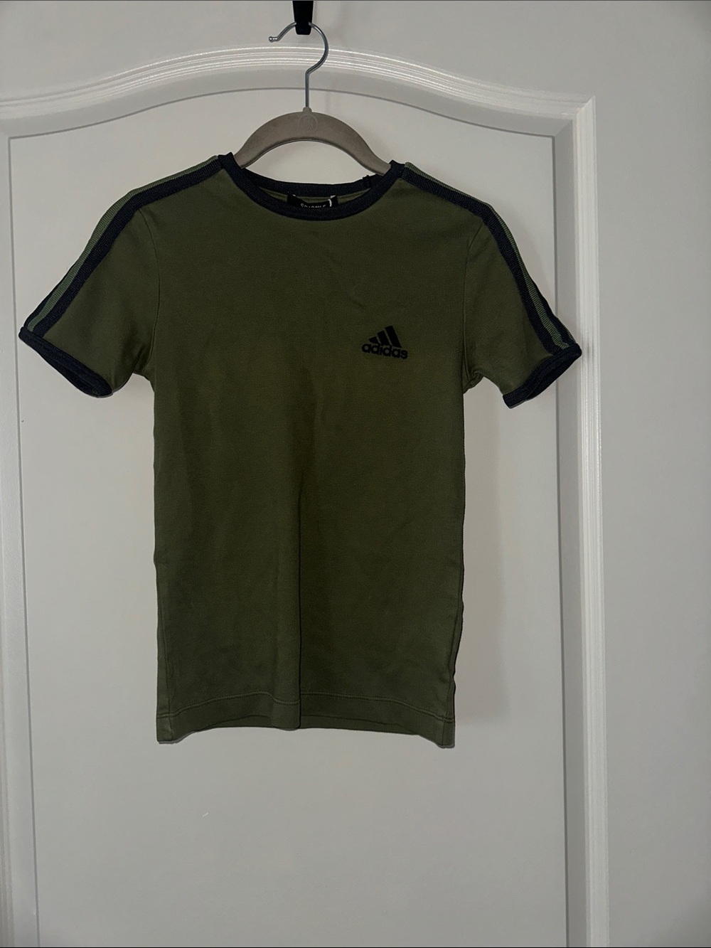 adidas YEEZY Olive Green Short Sleeve Tee with Black Trim